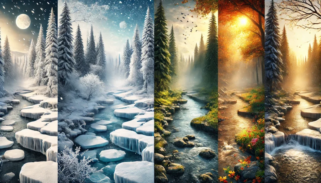The Beauty of Frozen Rivers in Different Seasons